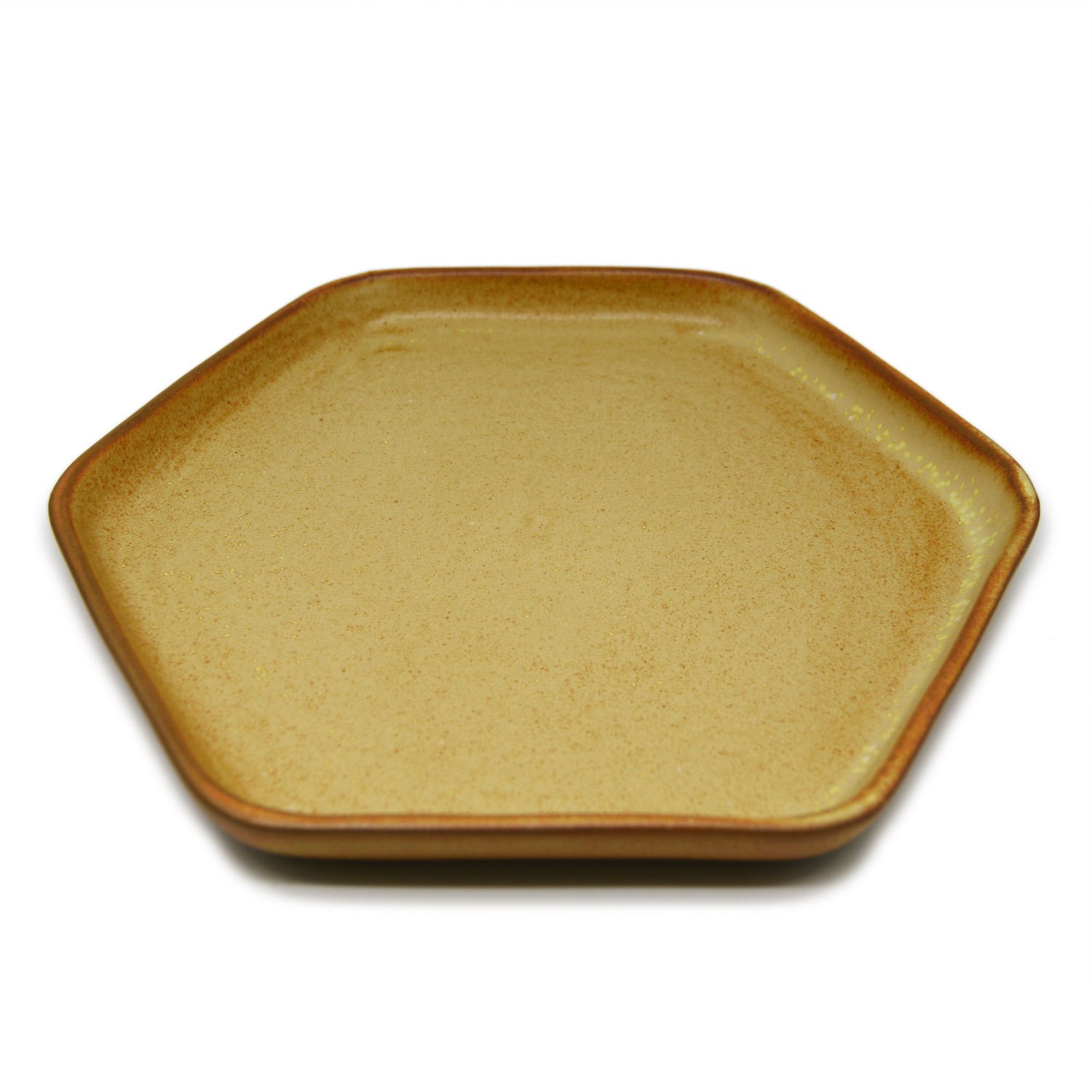 Đĩa Lục Giác Bo Góc S2 - Men 0077 Sành