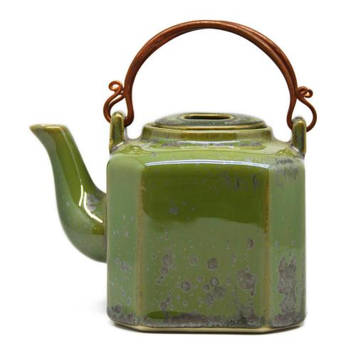 Small Hexagon teapot with bronze handle - 0014